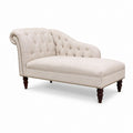Méridienne imbottita beige in poliestere con schienale capitonné 170 x 80 x 85 cm