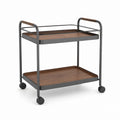 Carrello da cucina con ruote nero e noce in acciaio e MDF 80 x 45 x 85 cm