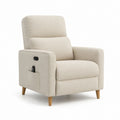 Poltrona reclinabile elettrica beige in poliestere con telecomando 82 x 92 x 103 cm