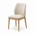 Sedia da pranzo imbottita beige in poliestere e rovere massello 48 x 57 x 88 cm