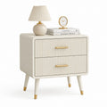 Comodino 2 cassetti avorio in MDF rettangolare 50 x 40 x 60 cm