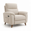 Poltrona reclinabile elettrica beige in poliestere con tasca laterale 90 x 95 x 105 cm