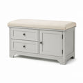 Panca contenitore grigio chiaro in MDF con cuscino in poliestere 100 x 40 x 50 cm